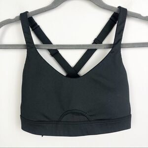 VICTORIA’S SECRET | Mesh Insert Black Sports Bra Strappy Back Women’s Size XS